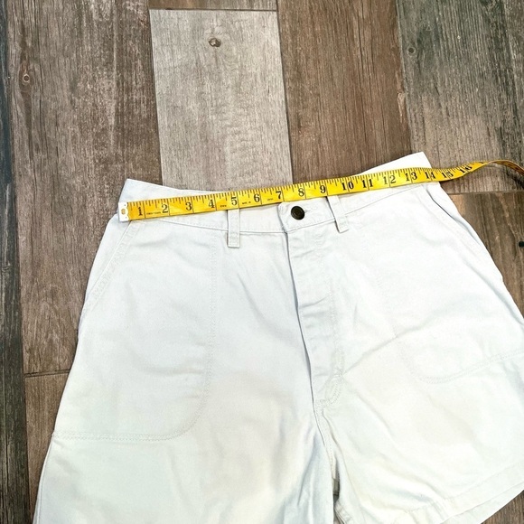 vtg 90 Wrangler High Waist Shorts Size 10 Khaki Beige Mom Wide Leg 100% Cotton - Picture 5 of 6